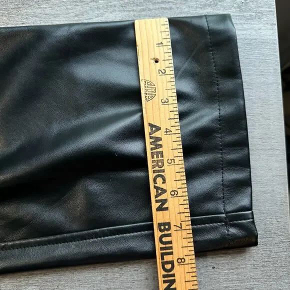 Joie Smocked Waist Faux Leather Pants Pull On Straight Leg MED - Picture 15 of 16